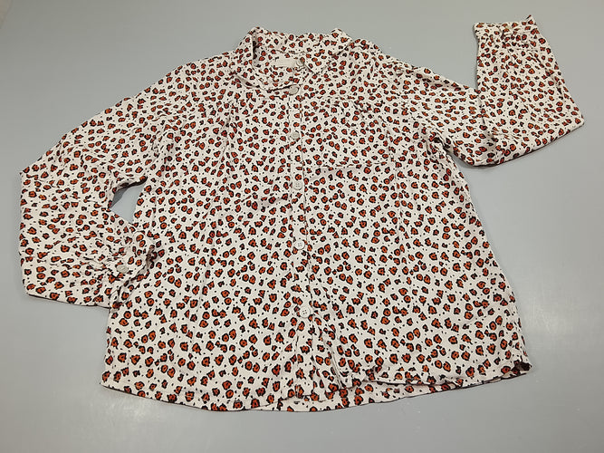 Chemise ml blanche à imprimé fleurs rose noir, moins cher chez Petit Kiwi