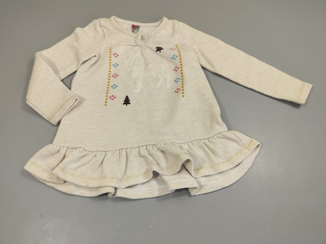 Robe m.l  blanche , cerf , petite tache, moins cher chez Petit Kiwi