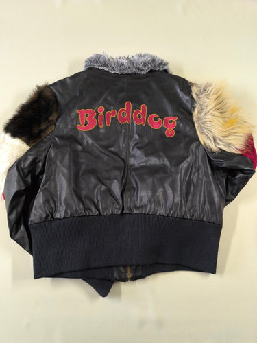 Veste fausse fourrure blanche/grise/rouge/beige dos en simili, Birddog clothing, moins cher chez Petit Kiwi