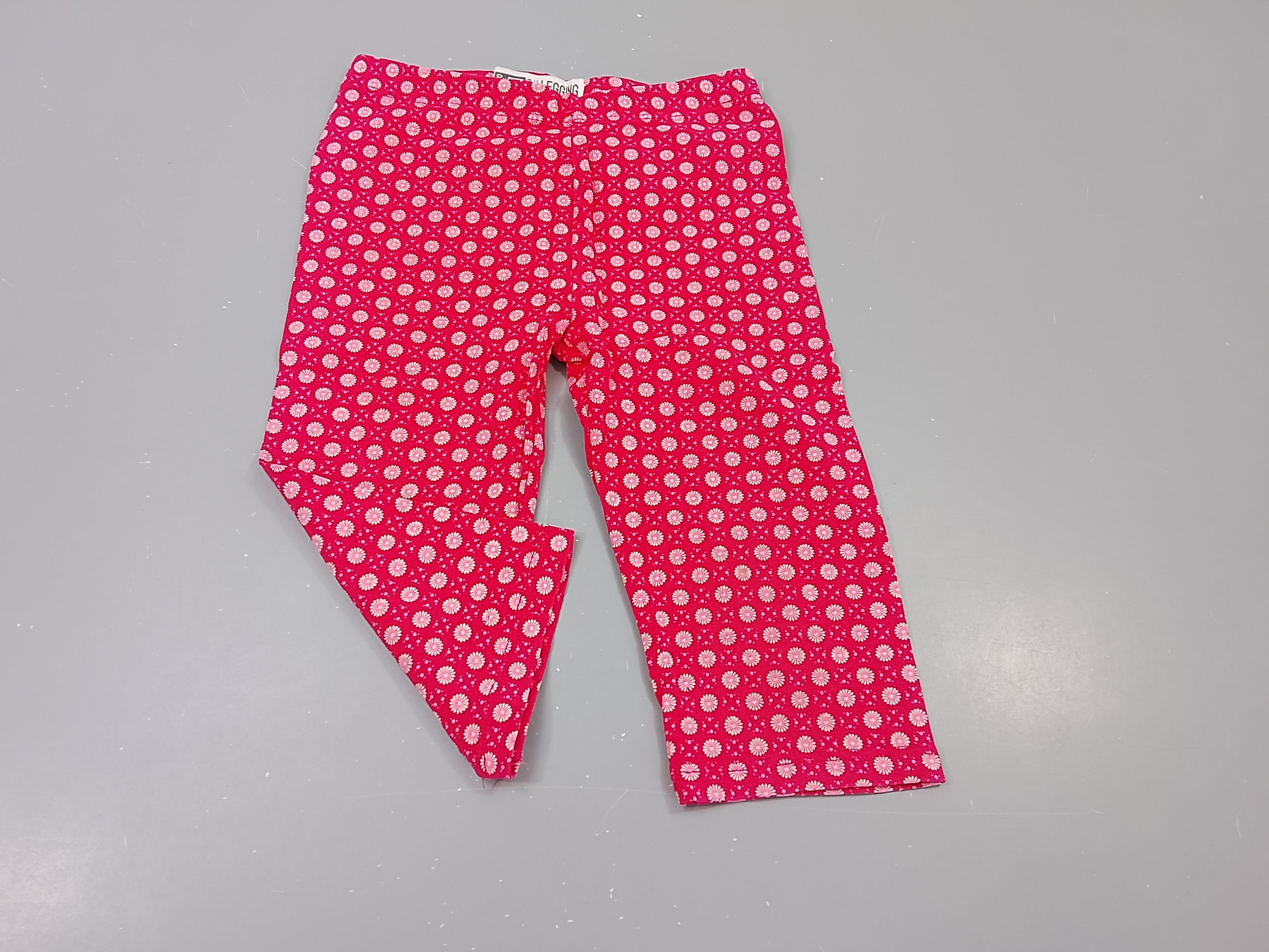 Legging 3/4 rose fuschia motifs fleurs