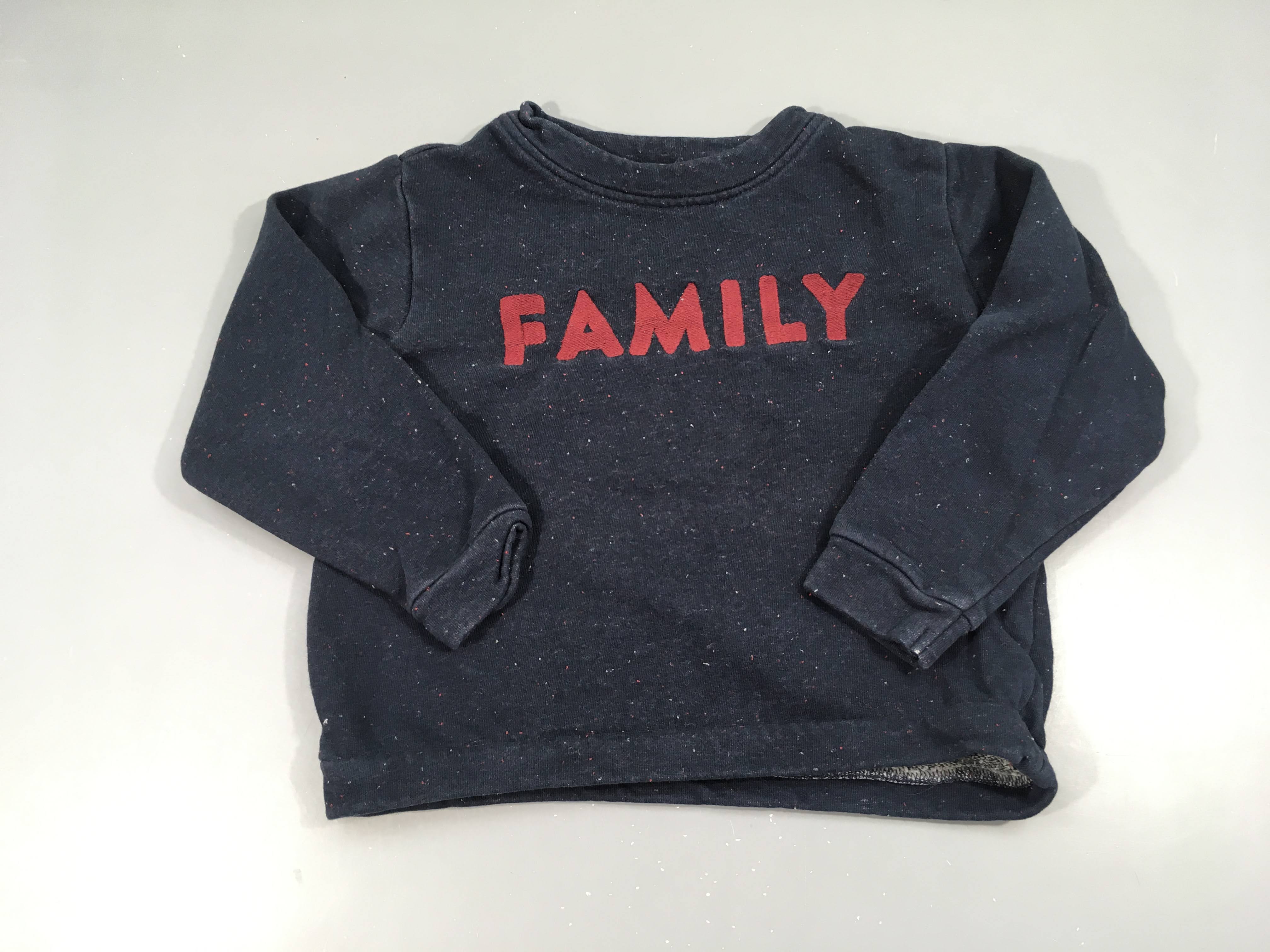Sweat bleu foncé moucheté family