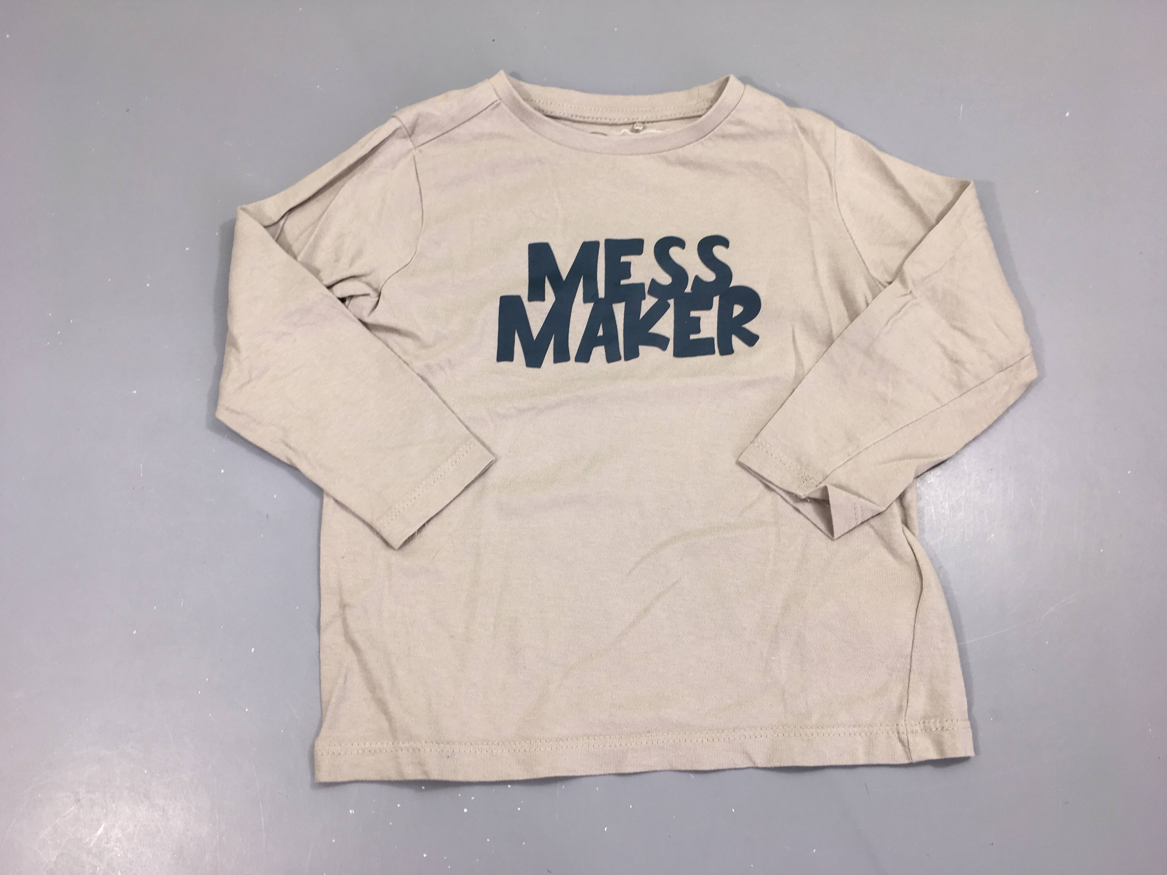 T-shirt m.l beige mess maker