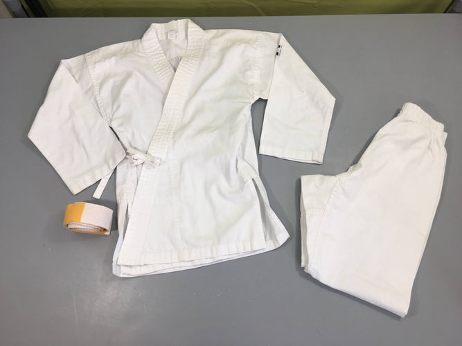 Kimono + ceinture blanche/jaune, moins cher chez Petit Kiwi