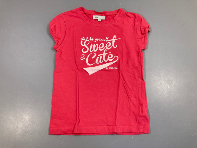 T-shirt m.c rose Sweet, moins cher chez Petit Kiwi