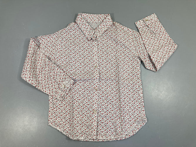 Chemisier ml blanc fleurs, moins cher chez Petit Kiwi