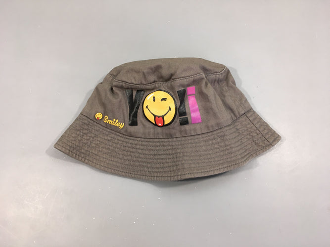 Chapeau taupe Smiley YO! 53cm, moins cher chez Petit Kiwi