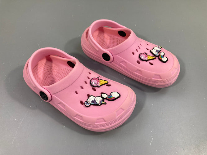 Sabots style Crocs rose licornes, 27, état neuf, moins cher chez Petit Kiwi