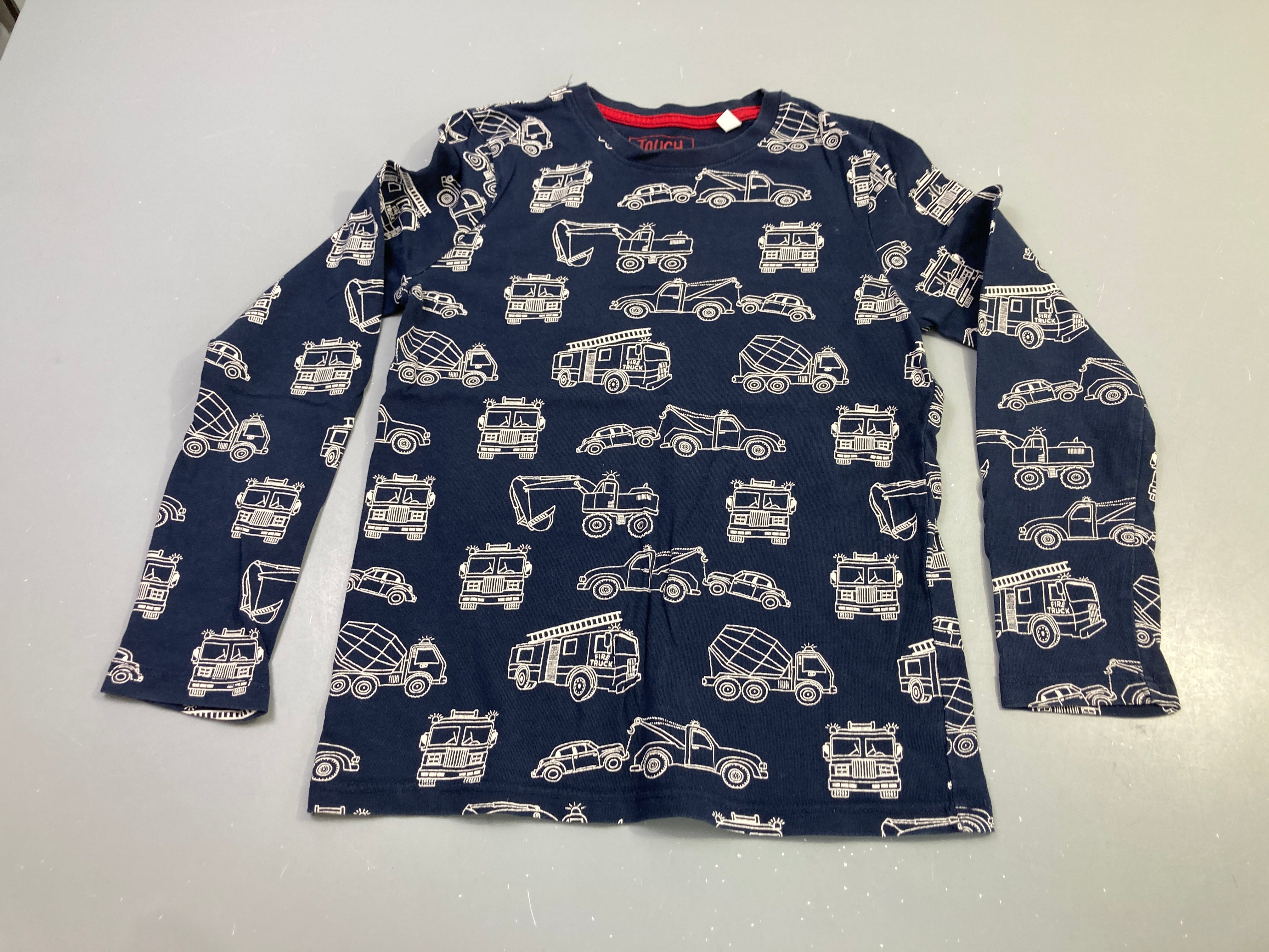 T-shirt m.l marine imprimé camions