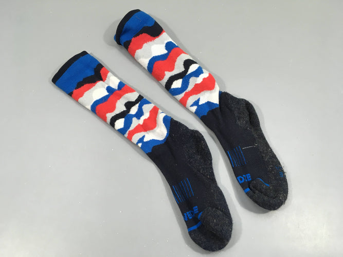 Chaussettes de ski rouge, bleu, blanc, noir "Wed'ze" (31-34), moins cher chez Petit Kiwi