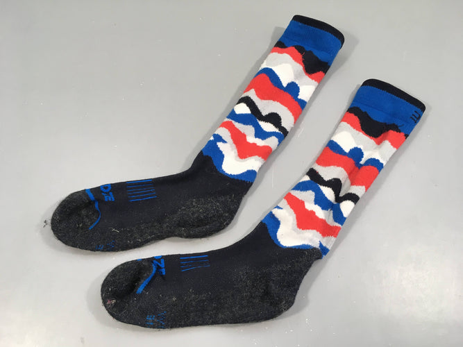 Chaussettes de ski rouge, bleu, blanc, noir "Wed'ze" (31-34), moins cher chez Petit Kiwi