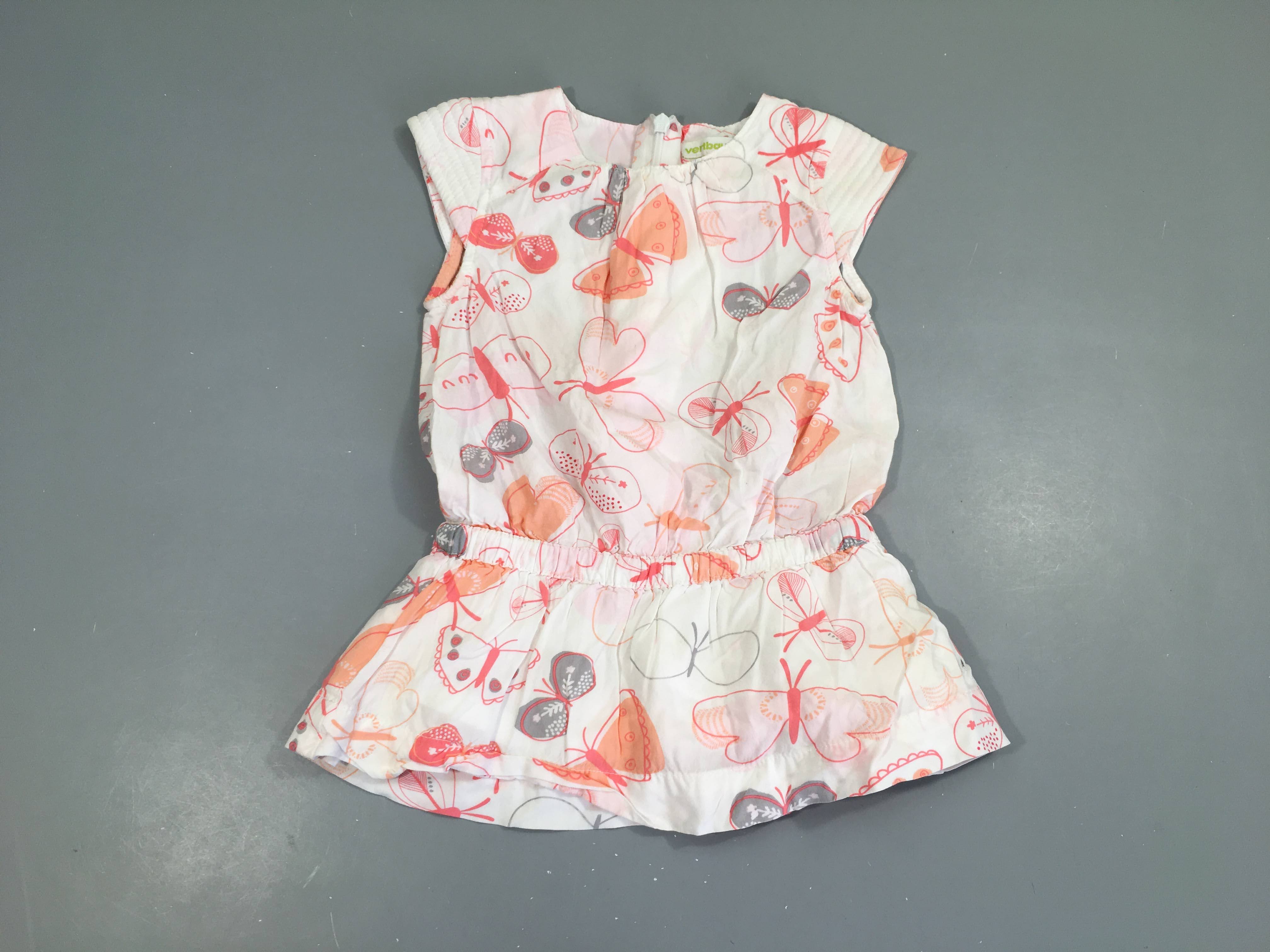 Tunique m.c blanche papillons