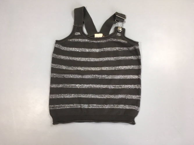 T-shirt s.m mailles gris foncé rayé argenté, moins cher chez Petit Kiwi