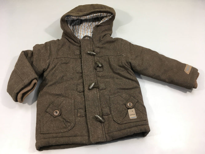 Veste zippée à capuche brune  "little bestfriend", moins cher chez Petit Kiwi