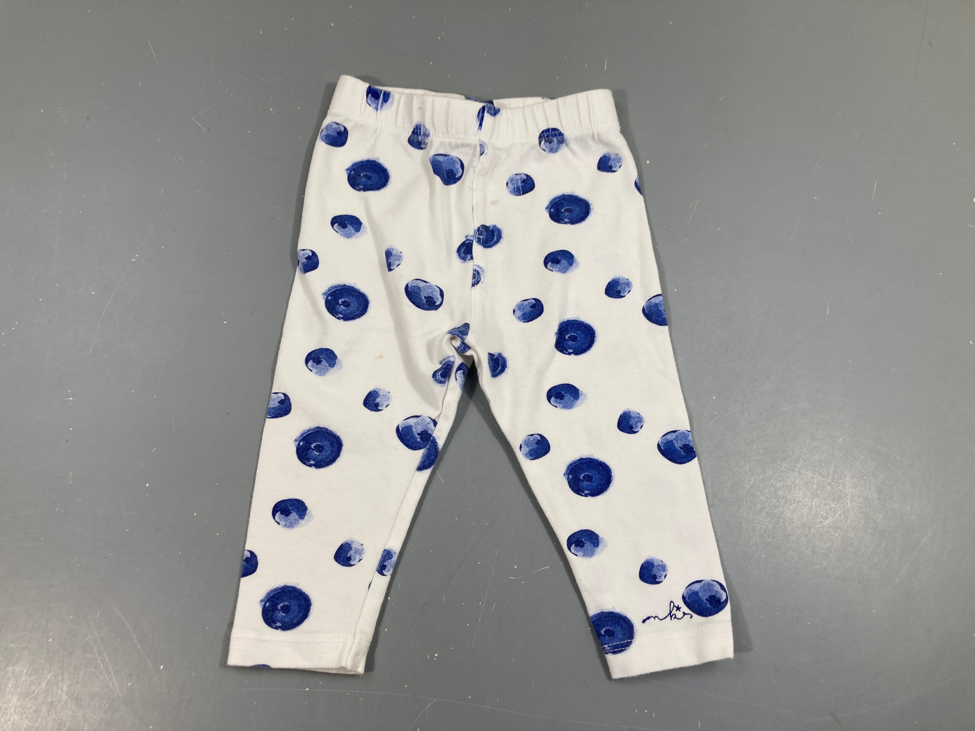 Legging blanc pois bleus