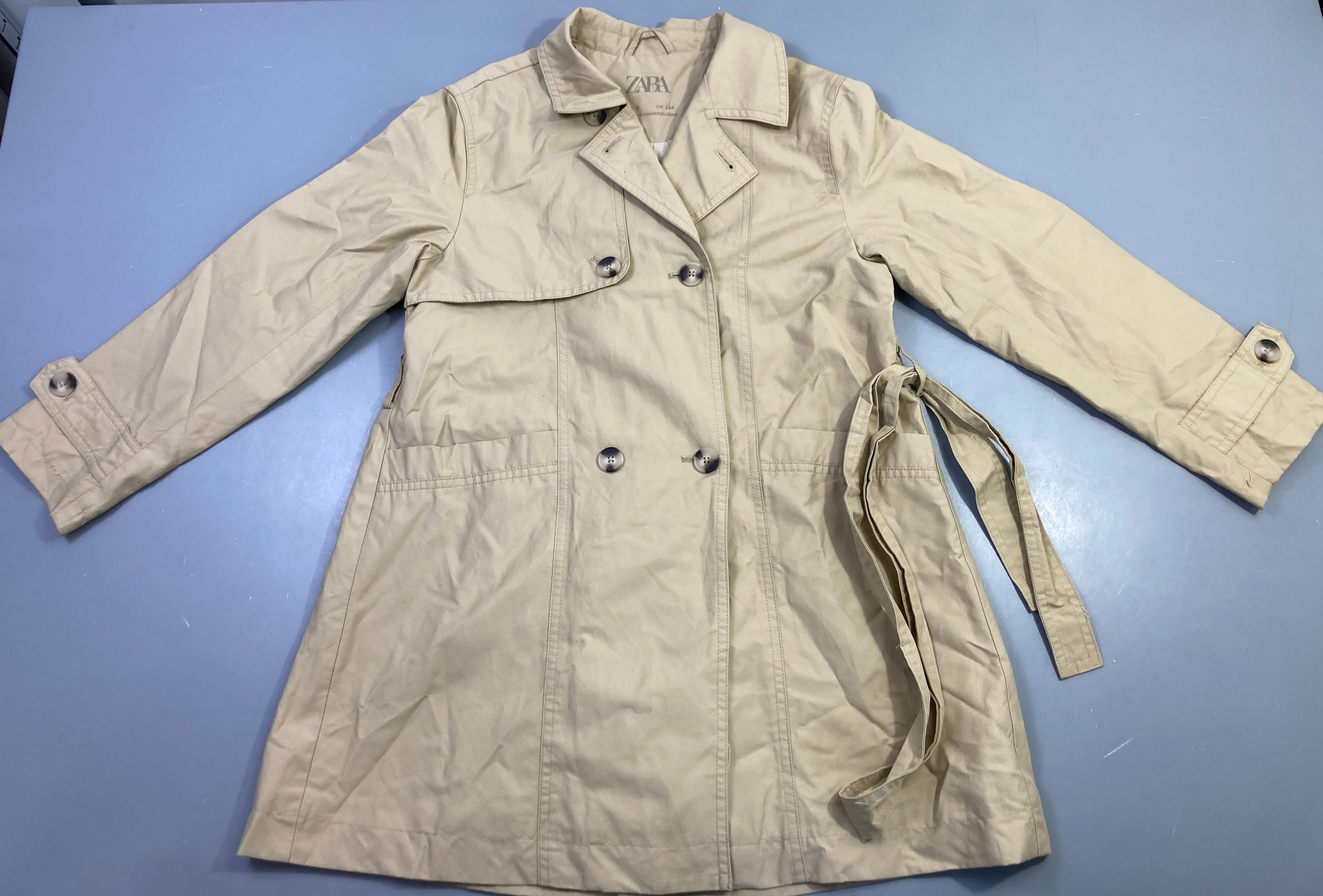 Trench beige coton ceinture double boutonnage