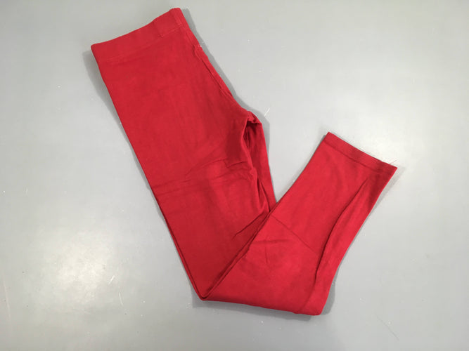 Legging rouge, légèrement bouloché, moins cher chez Petit Kiwi