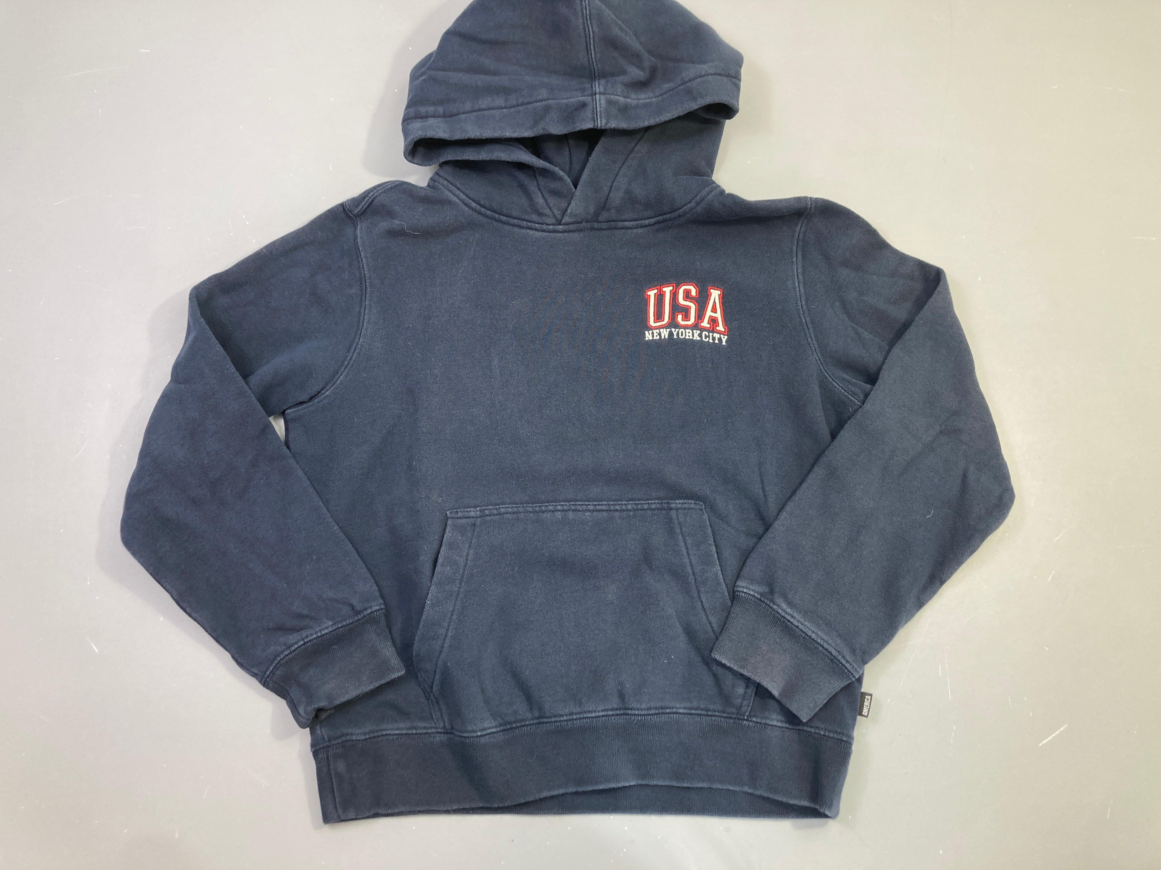 Sweat molleton zippé capuche bleu marine USA New York City Amercica today