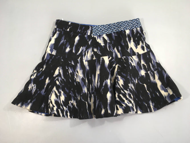 Jupe noir/bleu/beige motifs, légèrement bouloché, moins cher chez Petit Kiwi