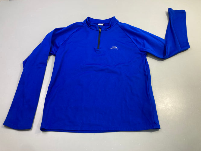 T-shirt m.l bleu roi zippé sport Kalenji, moins cher chez Petit Kiwi
