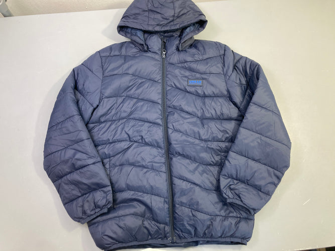 Doudoune extra light zippée bleu marine capuche, moins cher chez Petit Kiwi