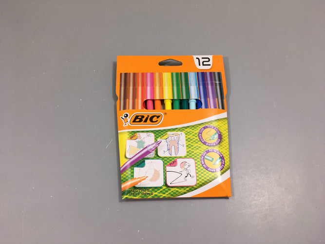 NEUF 12 feutres de coloriage, BIC, moins cher chez Petit Kiwi
