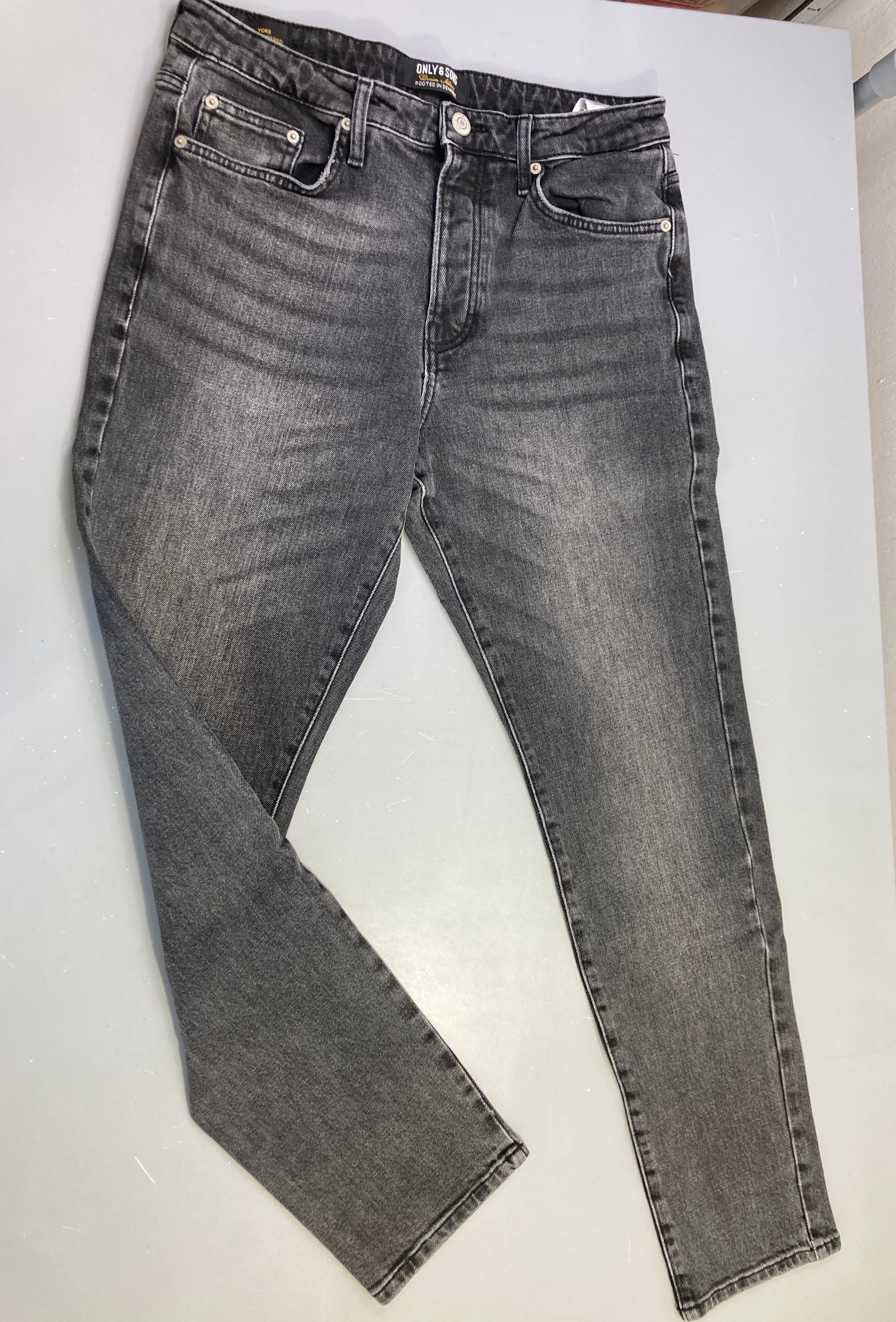 Jeans gris Yoke Tapered Only & sons 30-32