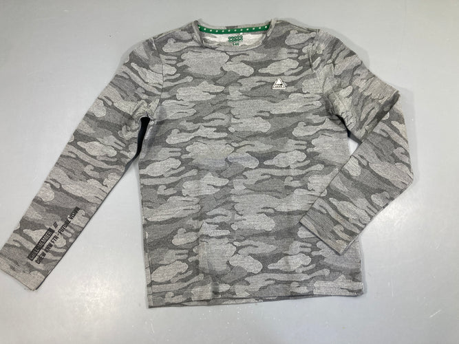 Pull gris effet  camouflage écusson abimé, moins cher chez Petit Kiwi