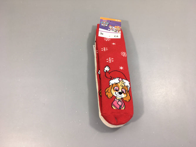 NEUF lot de 3 paires de chaussettes épaissés noël pat'patrouille, 31-33, moins cher chez Petit Kiwi