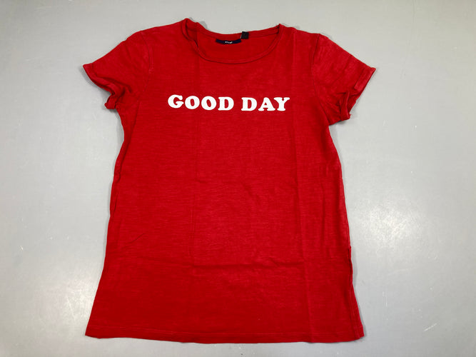 T-shirt m.c à revers rouge flammé Good Day, moins cher chez Petit Kiwi