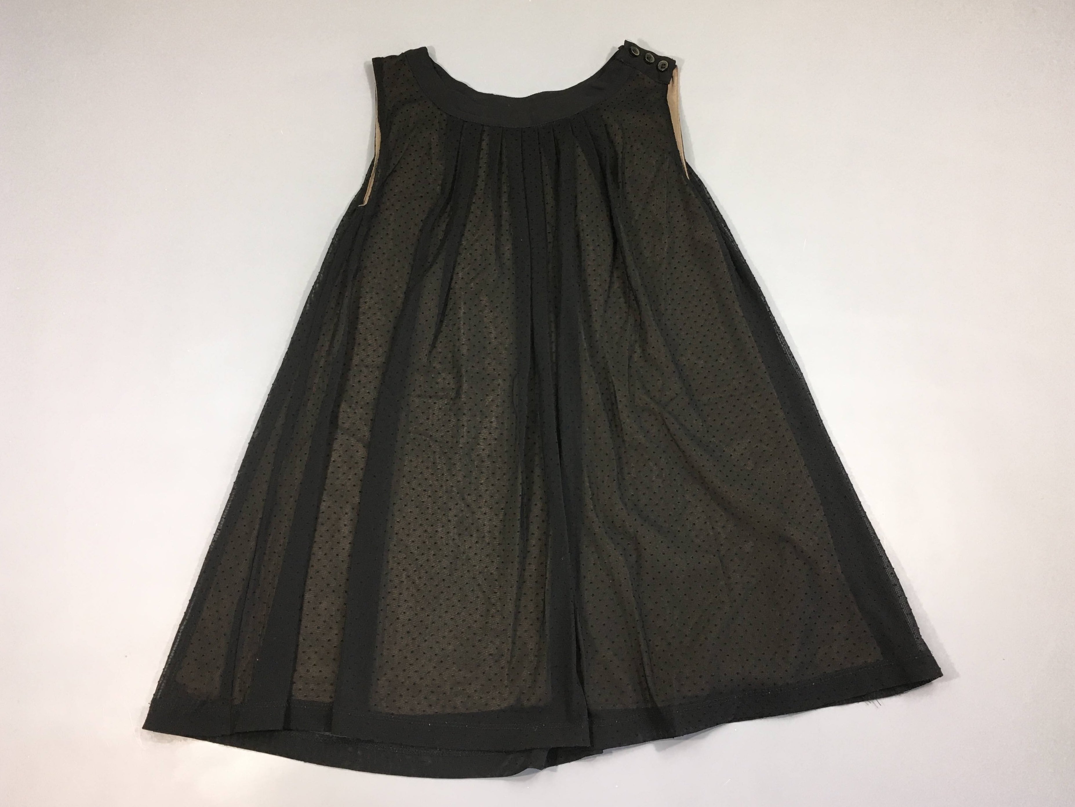 Robe s.m voile noire pois