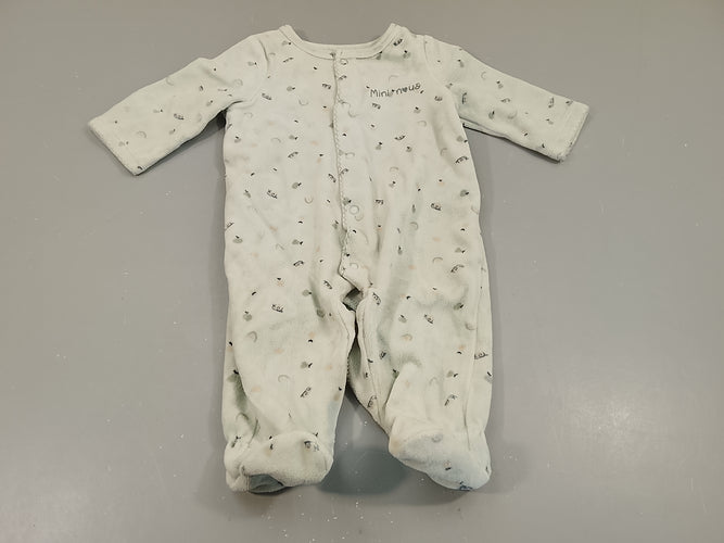 Pyjama velours  bleu clair différents motifs "Mini nous", moins cher chez Petit Kiwi