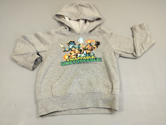Sweat à capuche gris chiné  Skylanders "Swappable; Unstoppable", moins cher chez Petit Kiwi