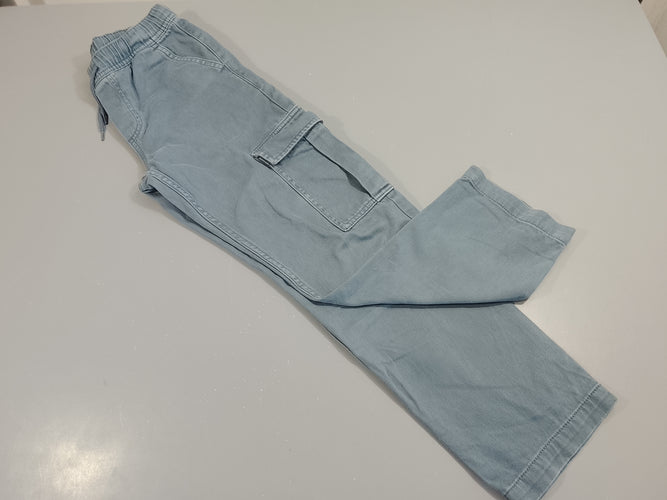 Pantalon cargo denim bleu, moins cher chez Petit Kiwi