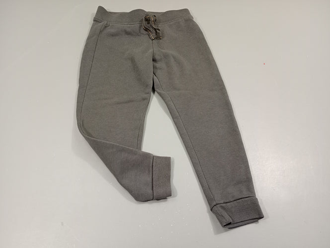 Pantalon jogging gris,taille et chevilles élastiques, moins cher chez Petit Kiwi