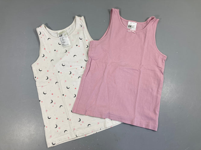 2 chemisettes s.m rose/blanc lunes, moins cher chez Petit Kiwi