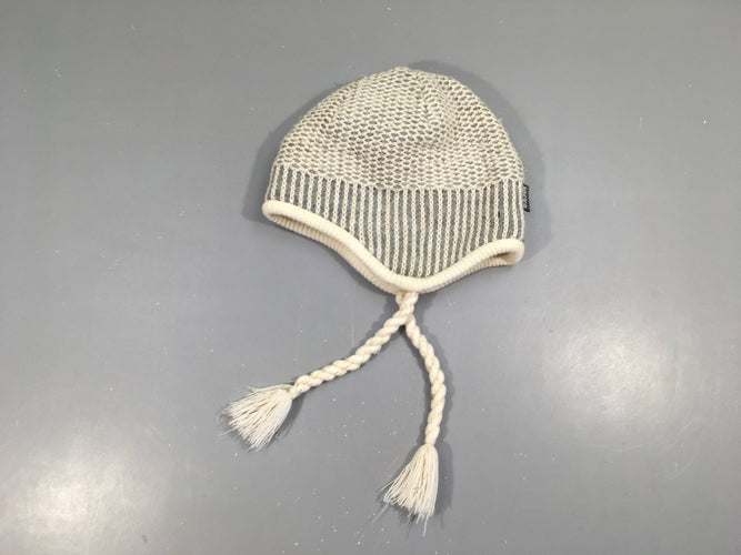 Bonnet mailles gris-blanc fils métalisé doré Jacko 54-56cm, moins cher chez Petit Kiwi