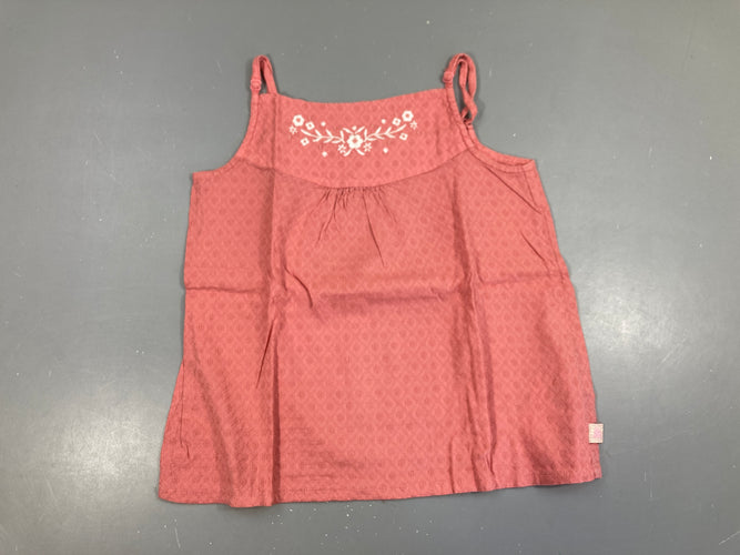 Blouse fines bretelles rose fleurs, moins cher chez Petit Kiwi