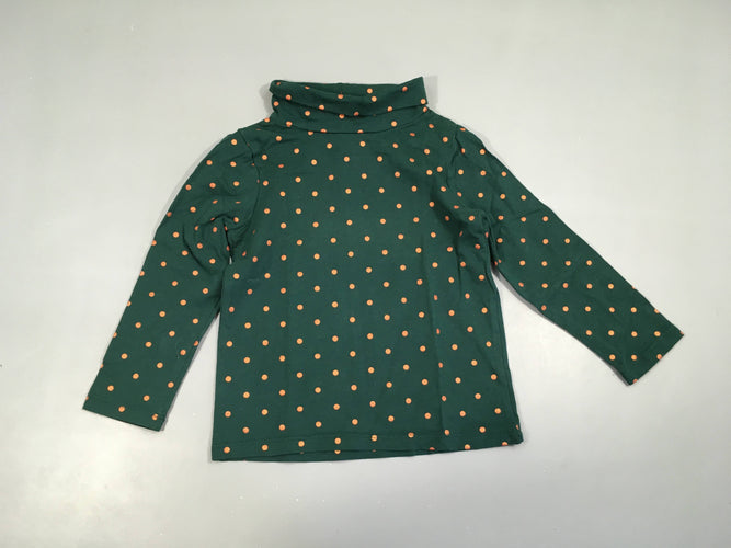 T-shirt m.l col roulé vert pois, moins cher chez Petit Kiwi