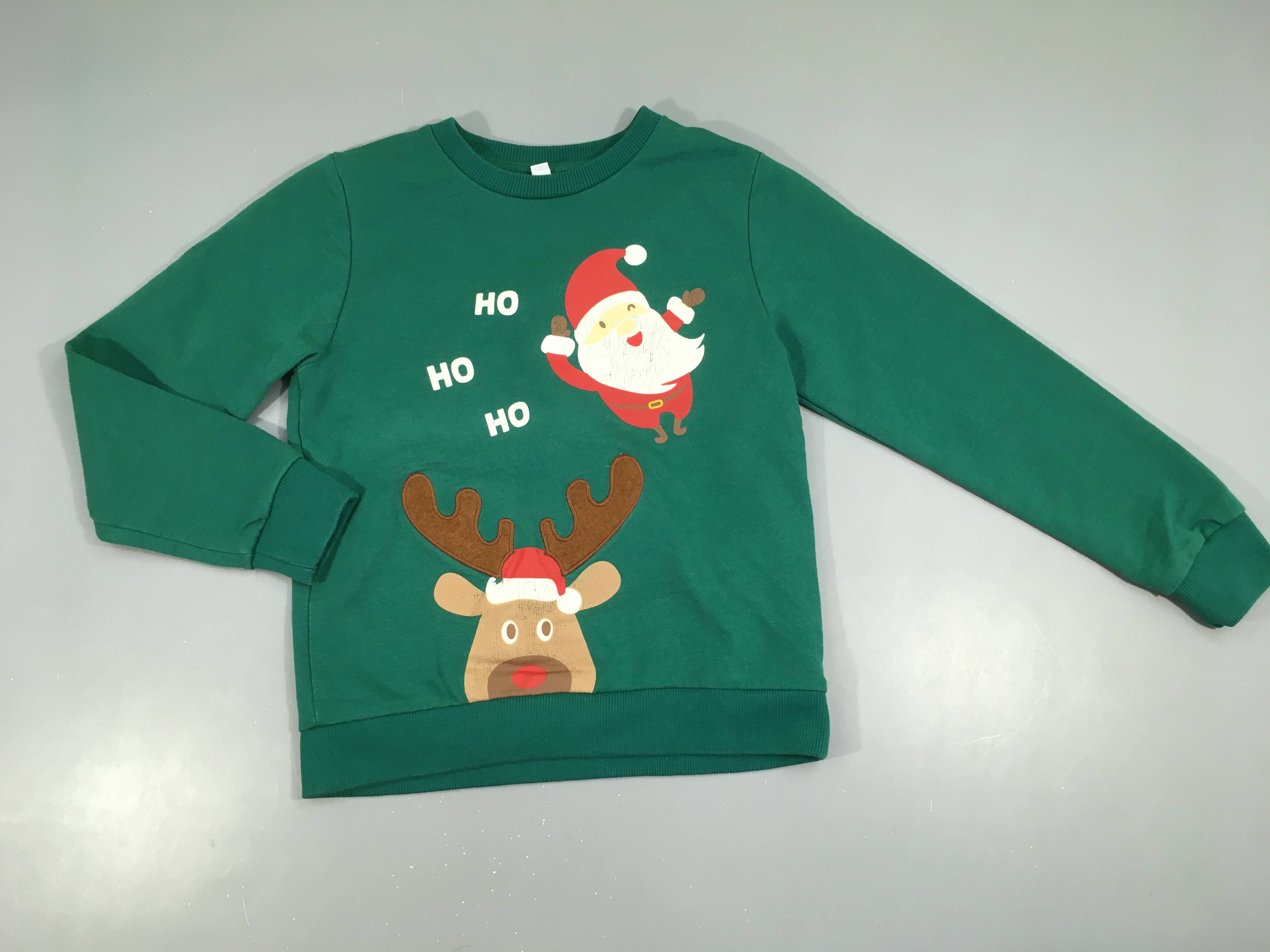 Sweat vert Père Noël  Motif Craquelé