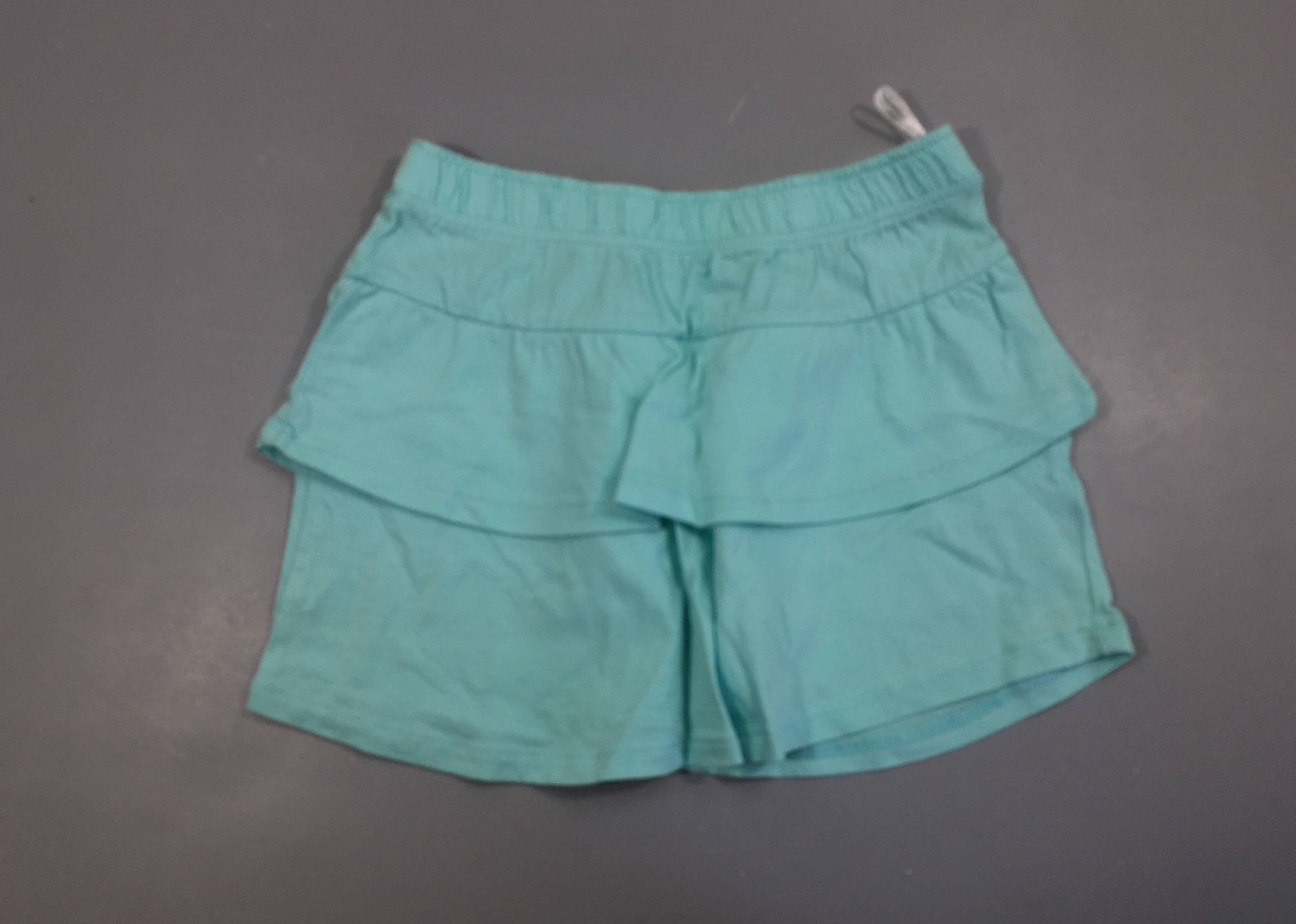 Jupe jersey turquoise volant