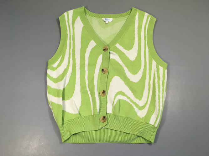 Gilet s.m motifs blanc/vert, moins cher chez Petit Kiwi
