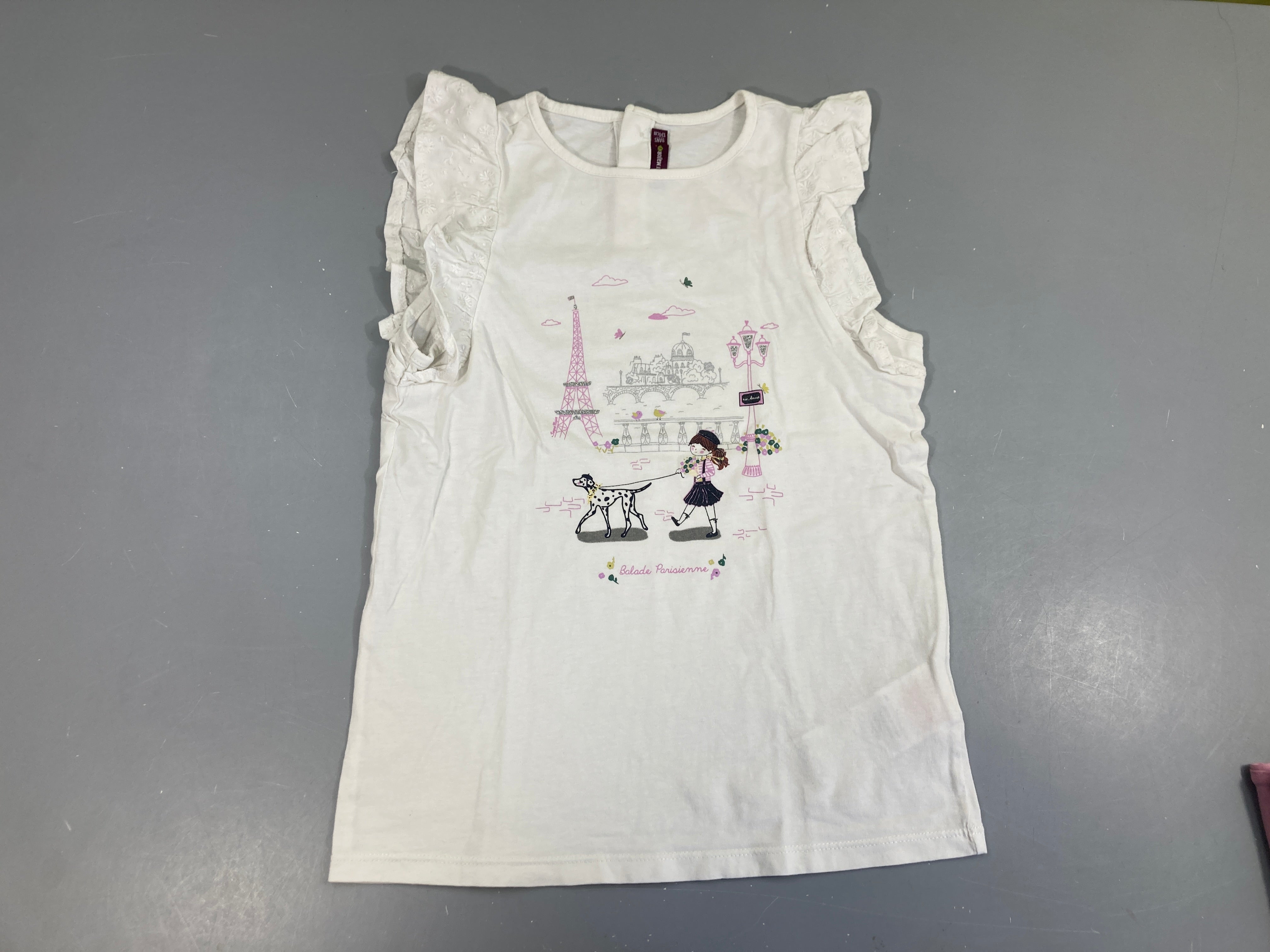 T-shirt m.c blanc Paris froufrous