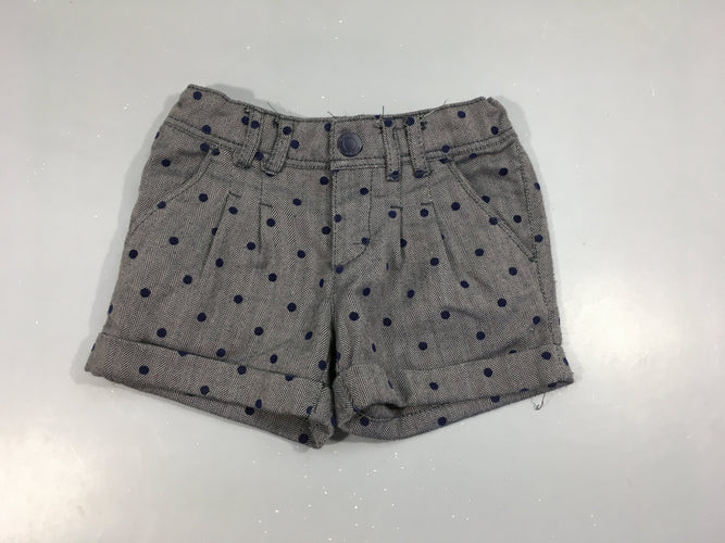 Short chino gros à revers pois bleu, moins cher chez Petit Kiwi
