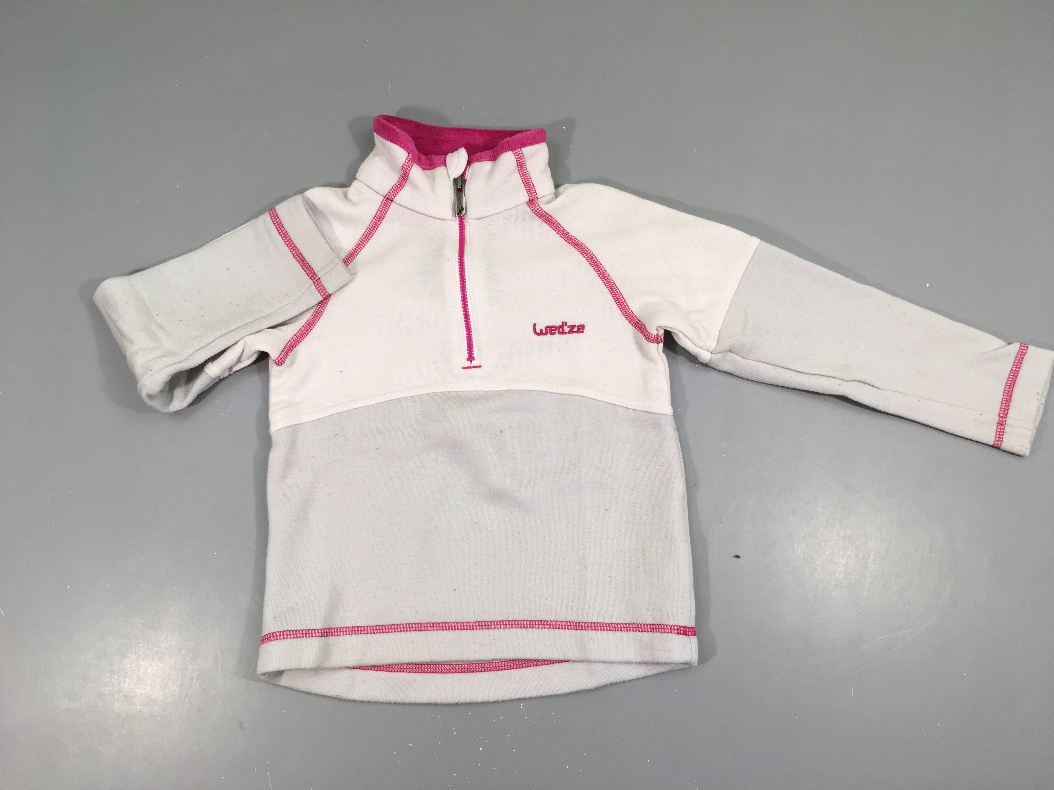 Pull thermique blanc-gris rose Wed'ze bouloché