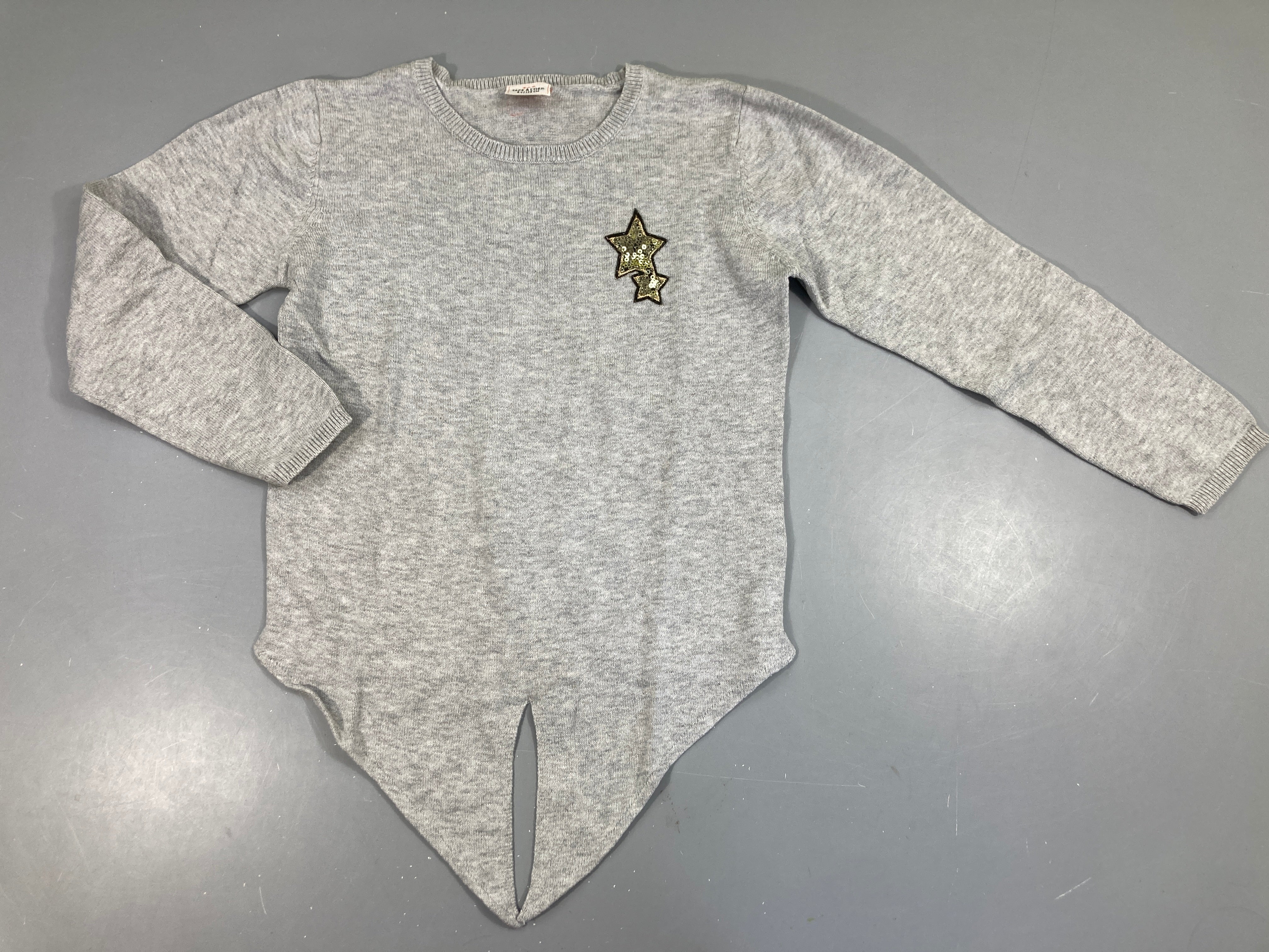 Pull gris chiné étoiles sequins