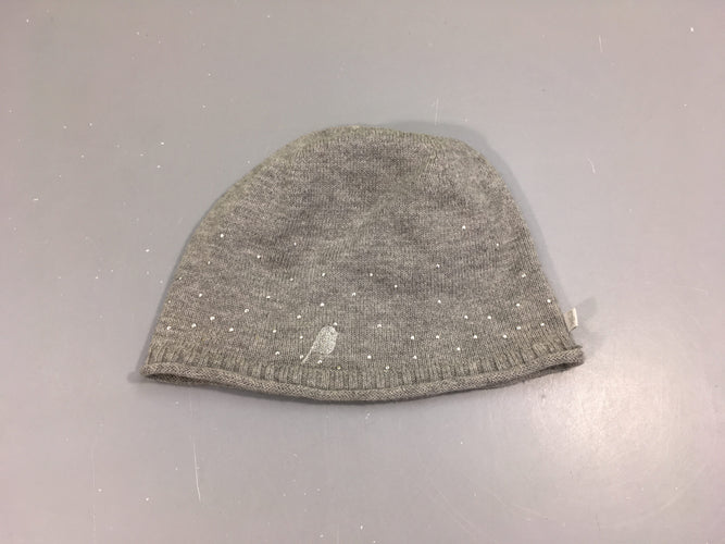 Bonnet gris strass, moins cher chez Petit Kiwi