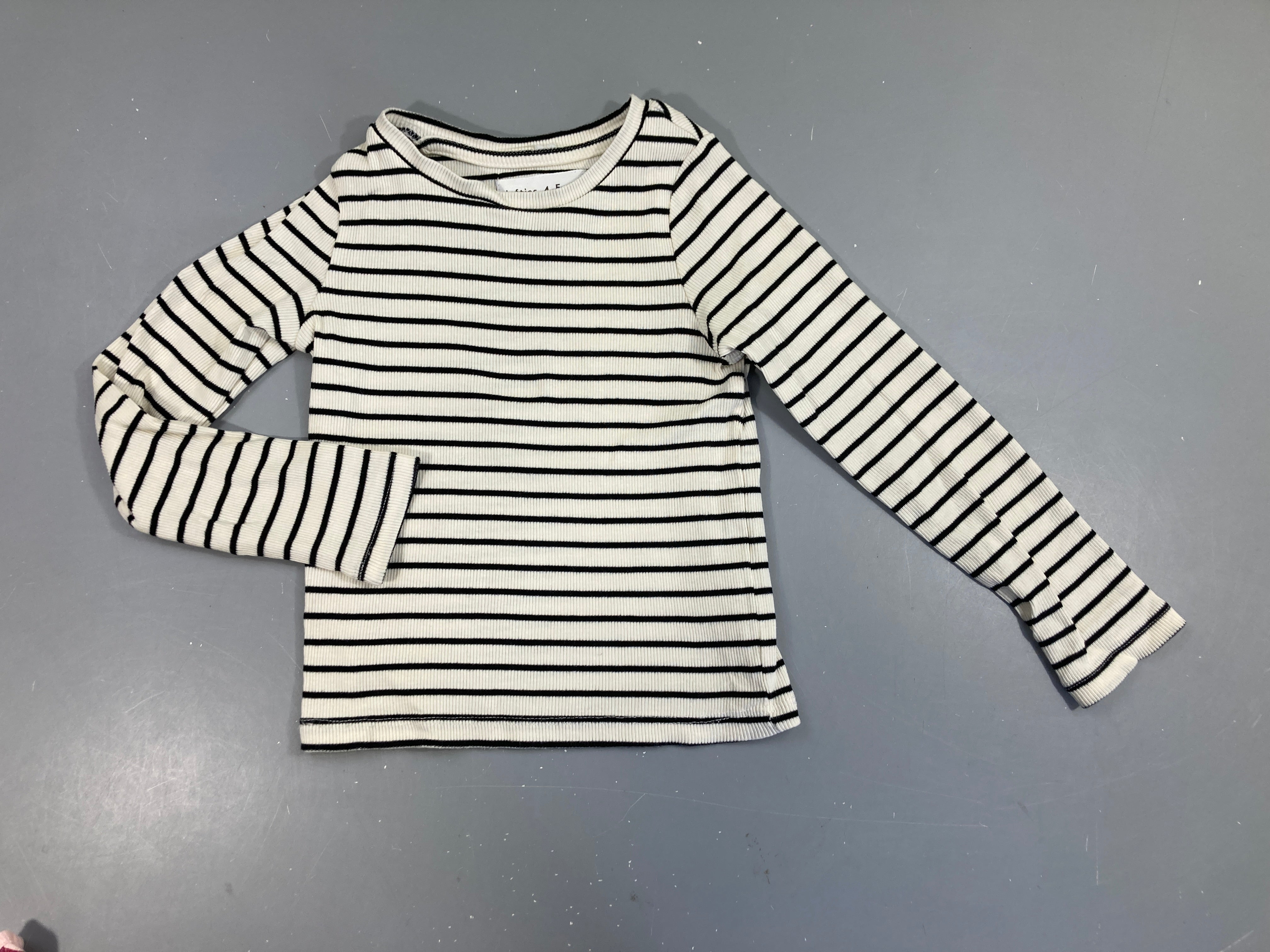 T-shirt m.l blanc rayé noir