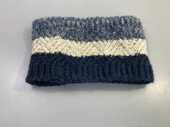 Snood tricot bleu et blanc rayé, moins cher chez Petit Kiwi