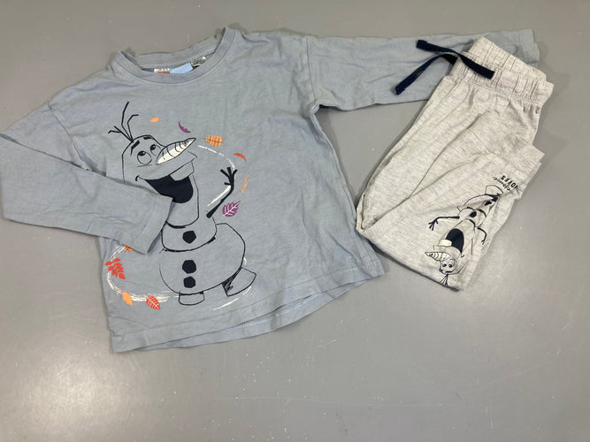 Pyjama 2pcs jersey bleu-gris Olaf, moins cher chez Petit Kiwi