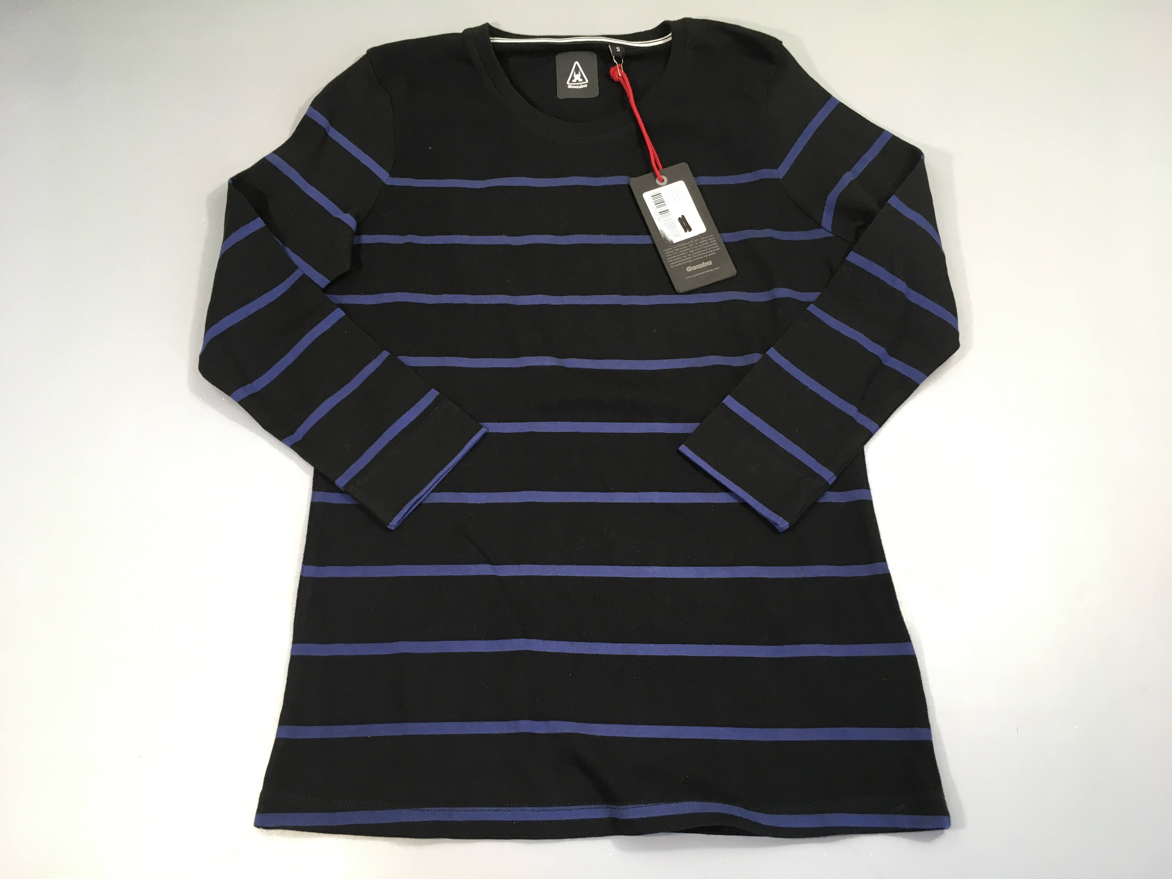 NEUF T-shirt m.l long noir rayé bleu